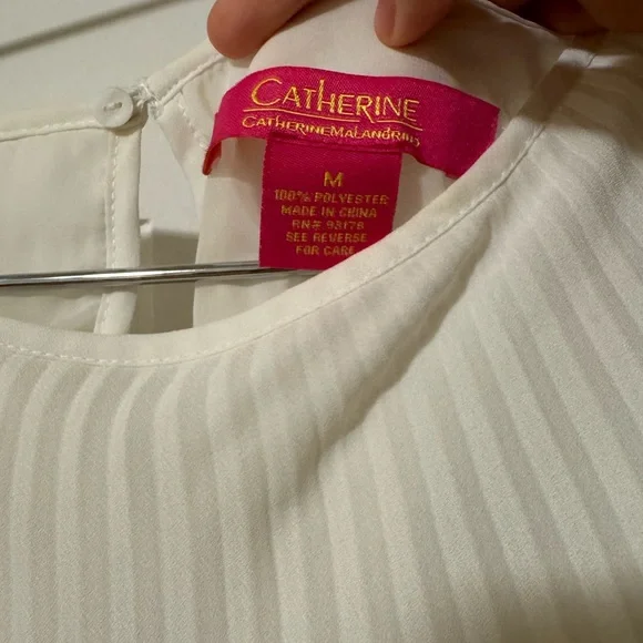 Catherine Old Money Asymmetrical Circle Cream Pleated Dress Size M Fairy - Picture 6 of 6